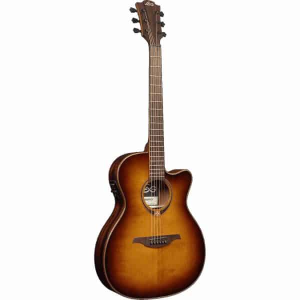 Guitare acoustique folk électro Lag T118ASCE Auditorium Slim Brown Shadow