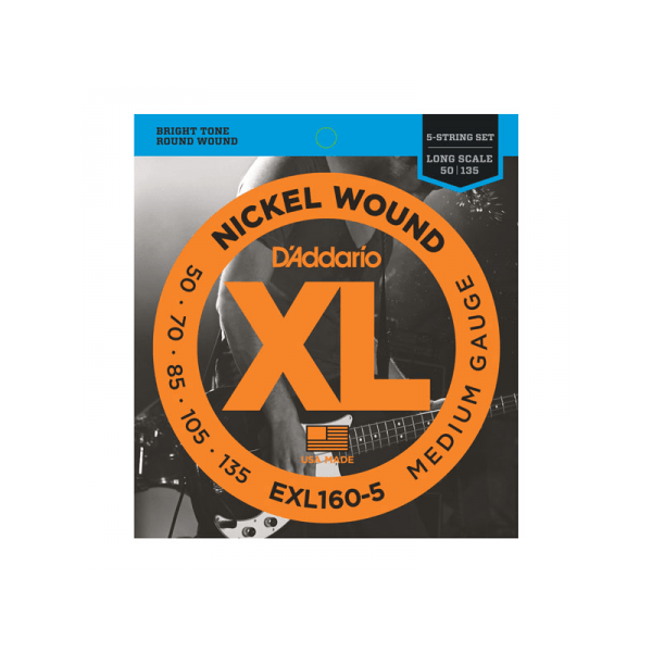 D'Addario Nickel Wound Bass Medium 50-135 Long Scale EXL160-5