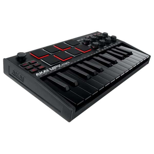 Clavier Maitre 25 mini notes 8 pads écran OLED Akai Pro MPK MINI MK3 Noir