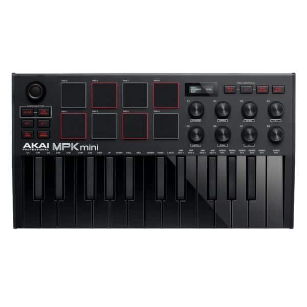 Clavier Maitre 25 mini notes 8 pads écran OLED Akai Pro MPK MINI MK3 Noir
