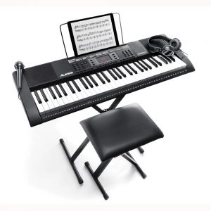 Pack clavier 61 touches piano avec stand, banquette, casque et micro Alesis HARMONY61 MK2