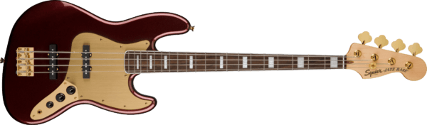 Squier 40th Anniversary Jazz Bass Gold Ed Ruby Red Metallic 0379440515