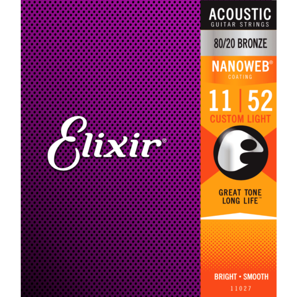Elixir Nanoweb Bronze 80/20 Custom Light 11-52 CEL11027