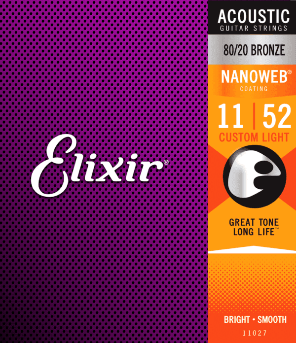 Elixir Nanoweb Bronze 80/20 Custom Light 11-52 CEL11027
