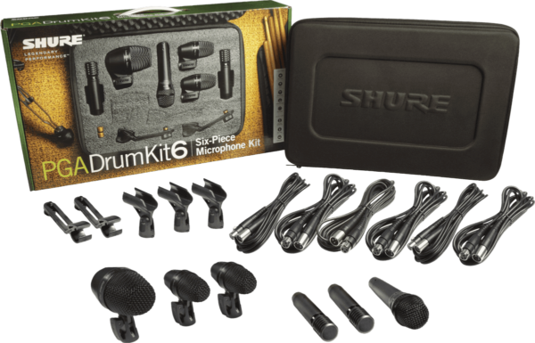 Mallette 6 micros batterie Shure PGADRUMKIT6