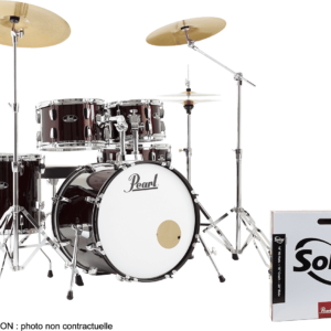 Batterie acoustique Pearl Roadshow+ Fusion 20" 5 fûts Red Wine + Pack Sabian Solar 3 cymbales