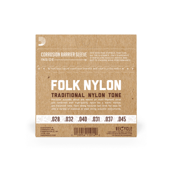 D'Addario EJ32 Folk Nylon noir à boule – Image 2