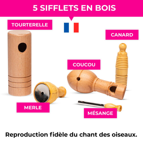 Fuzeau Coffret 5 appeaux à souffler des Oiseaux de nos Campagnes (659) – Image 2