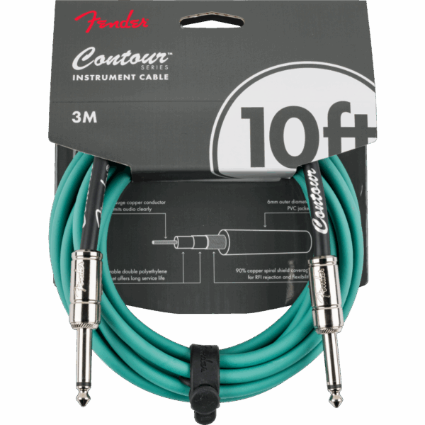 Fender Câble jack / jack  Contour Sherwood Green 3m