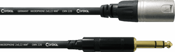 Cordial XLR mâle / Jack 6,35 mm 3m CFM3MV