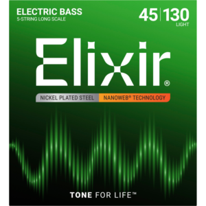 Elixir Nanoweb Nickel 5 Cordes Light 45-65-85-105-130 CEL14202
